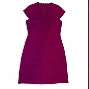 Elie Tahari Magenta Dress size 6 Shift Dress Pockets Dressy Office